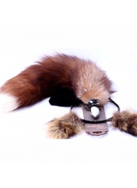 Игровой комплект: серебристая анальная пробка с пушистым хвостом и ободок-ушки - Crazy Handmade - купить с доставкой в Сочи