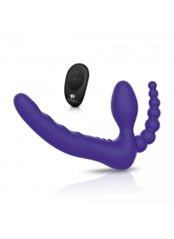 Фиолетовый безремневой страпон с пультом ДУ 7’’ Remote Control Strapless - 24 см. - Pegasus - купить с доставкой в Сочи