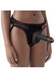 Женский темнокожий страпон Easy Strapon Set 7 Inch - 18 см. - Lovetoy - купить с доставкой в Сочи