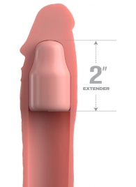 Телесная насадка-удлинитель 2 Inch Silicone X-tension with Strap - 20,3 см. - Pipedream - в Сочи купить с доставкой