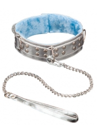 Серебристый ошейник из искусственной кожи - Sitabella - купить с доставкой в Сочи