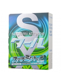 Презервативы Sagami Xtreme Mint с ароматом мяты - 3 шт. - Sagami - купить с доставкой в Сочи