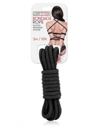 Черная хлопковая веревка для связывания - 3 м. - Lux Fetish - купить с доставкой в Сочи