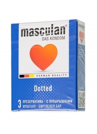 Презервативы с пупырышками Masculan Dotted - 3 шт. - Masculan - купить с доставкой в Сочи