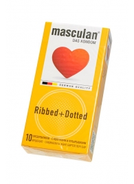 Презервативы с колечками и пупырышками Masculan Ribbed+Dotted - 10 шт. - Masculan - купить с доставкой в Сочи