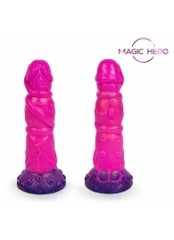 Розовый рельефный фантазийный фаллоимитатор - 20 см. - Bior toys - купить с доставкой в Сочи