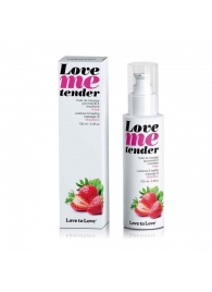 Съедобное согревающее массажное масло Love Me Tender Strawberry с ароматом клубники - 100 мл. - Love to Love - купить с доставкой в Сочи