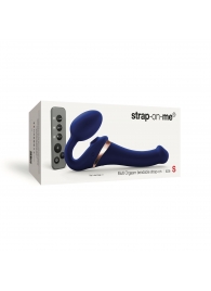 Синий безремневой страпон Multi Orgasm Size S с клиторальной стимуляцией - Strap-on-me - купить с доставкой в Сочи