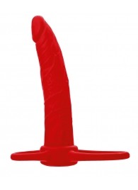 Красная насадка на пенис для двойного проникновения Black Red - 16,5 см. - ToyFa - купить с доставкой в Сочи