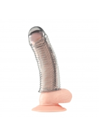 Текстурированная насадка на пенис Clear Textured Penis Enhancing Sleeve Extension - 16,5 см. - BlueLine - в Сочи купить с доставкой