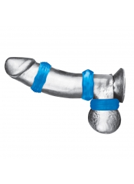 Комплект из трех голубых колец для эрекции 3-Pack Nuts   Bolts Stretch Cock Ring Set - BlueLine - в Сочи купить с доставкой