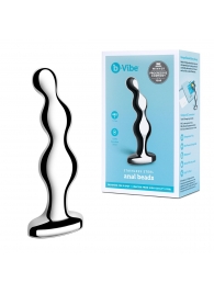 Стальной анальный фаллоимитатор для простаты Stainless Steel Anal Beads - 13 см. - b-Vibe - в Сочи купить с доставкой