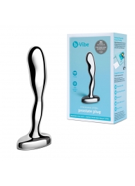 Стальной стимулятор простаты Stainless Steel Prostate Plug - 11,5 см. - b-Vibe - в Сочи купить с доставкой