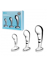 Набор из 3 стальных стимуляторов простаты Stainless Steel P-spot Training Set - b-Vibe - в Сочи купить с доставкой