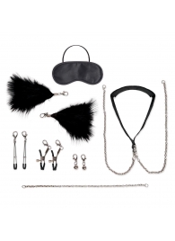 Большой эротический набор из 12 предметов Interchangeable Collar   Nipple Clips Set - Lux Fetish - купить с доставкой в Сочи