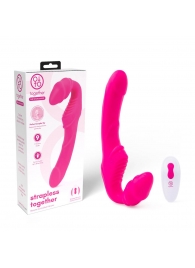 Розовый безремневой страпон на радиоуправлении Strapless Together - 22 см. - Together Toy - купить с доставкой в Сочи