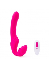 Розовый безремневой страпон на радиоуправлении Strapless Together - 22 см. - Together Toy - купить с доставкой в Сочи