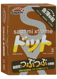 Презервативы Sagami Xtreme FEEL UP с точечной текстурой и линиями прилегания - 3 шт. - Sagami - купить с доставкой в Сочи