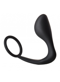 Черное эрекционное кольцо с анальной пробкой Anal Plug With Cockring - Dream Toys - в Сочи купить с доставкой