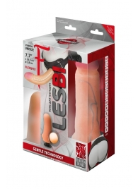 Телесный страпон Harness LESBI с вагинальной пробкой - 16,5 см. - LOVETOY (А-Полимер) - купить с доставкой в Сочи