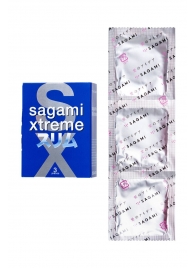 Розовые презервативы Sagami Xtreme FEEL FIT 3D - 3 шт. - Sagami - купить с доставкой в Сочи