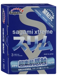 Розовые презервативы Sagami Xtreme FEEL FIT 3D - 3 шт. - Sagami - купить с доставкой в Сочи