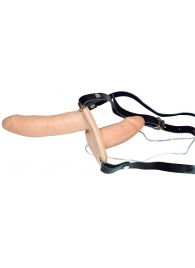 Телесный женский страпон с вагинальной пробкой Strap-On Duo - 15 см. - Orion - купить с доставкой в Сочи