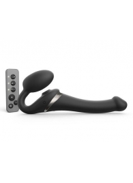 Черный безремневой страпон Multi Orgasm Size S с клиторальной стимуляцией - Strap-on-me - купить с доставкой в Сочи