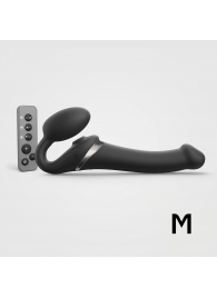 Черный безремневой страпон Multi Orgasm Size M с клиторальной стимуляцией - Strap-on-me - купить с доставкой в Сочи