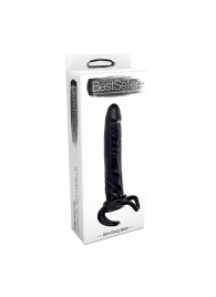 Чёрная насадка-фаллос для двойного проникновения INFLATABLE DILDO SLIM DONG  - 13,5 см. - Toyz4lovers - в Сочи купить с доставкой