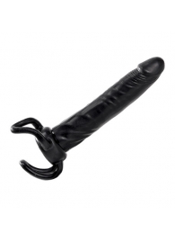 Чёрная насадка-фаллос для двойного проникновения INFLATABLE DILDO SLIM DONG  - 13,5 см. - Toyz4lovers - в Сочи купить с доставкой