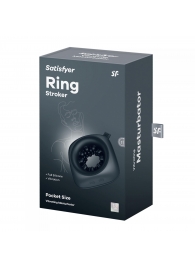 Черный мужской вибромассажер Ring Stroker - Satisfyer - в Сочи купить с доставкой