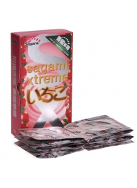 Презервативы Sagami Xtreme Strawberry c ароматом клубники - 10 шт. - Sagami - купить с доставкой в Сочи