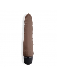 Коричневый вибромассажер 7  Realistic Vibrator - 20 см. - PowerCocks