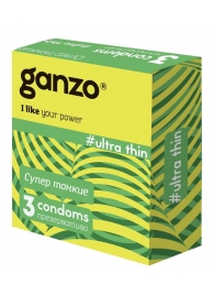 Ультратонкие презервативы Ganzo Ultra thin - 3 шт. - Ganzo - купить с доставкой в Сочи