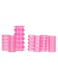 Набор из 7 розовых насадок на пенис ONE-A-DAY PENIS SLEEVES PINK - Seven Creations - в Сочи купить с доставкой