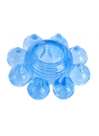 Голубая гелевая насадка-цветок - Toyfa Basic - в Сочи купить с доставкой