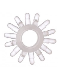 Прозрачное гелевое эрекционное кольцо с шипиками - Toyfa Basic - в Сочи купить с доставкой