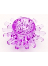 Фиолетовое гелевое эрекционное кольцо с шипиками - Toyfa Basic - в Сочи купить с доставкой