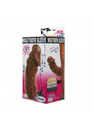 Коричневая насадка на пенис Wolftooth Sleeve - 13 см. - Baile - в Сочи купить с доставкой