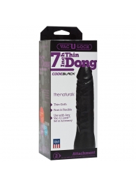 Насадка-фаллоимитатор для страпон-систем Vac-U-Lock CodeBlack 7 Inch Thin Dong - 18,3 см. - Doc Johnson - купить с доставкой в Сочи