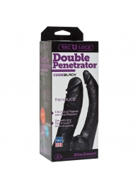 Черная насадка-фаллоимитатор для двойной стимуляции Double Penetrator - 16 см. - Doc Johnson - купить с доставкой в Сочи