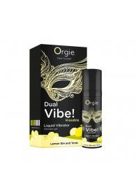 Съедобный жидкий вибратор Dual Vibe! со вкусом лимонного джина с тоником - 15 мл. - ORGIE - купить с доставкой в Сочи
