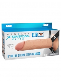 Полый страпон на ремнях 8’’ Hollow Silicone Strap-on - Pipedream - купить с доставкой в Сочи