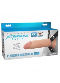 Полый страпон на ремнях 6’’ Hollow Silicone Strap-on - Pipedream - купить с доставкой в Сочи