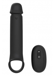 Черная насадка-удлинитель с вибрацией Vibrating Extender With Remote - Dream Toys - в Сочи купить с доставкой
