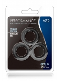 Набор из 3 черных эрекционных колец Black Small Penis Rings - Blush Novelties - в Сочи купить с доставкой