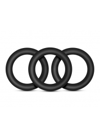 Набор из 3 черных эрекционных колец Black Small Penis Rings - Blush Novelties - в Сочи купить с доставкой
