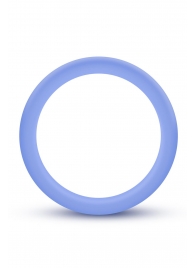 Голубое люминесцентное кольцо Silicone Glo Cock Ring - Blush Novelties - в Сочи купить с доставкой