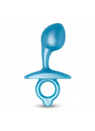 Голубая анальная пробка для массажа простаты Bulb Silicone Prostate Plug - 10,7 см. - b-Vibe - в Сочи купить с доставкой